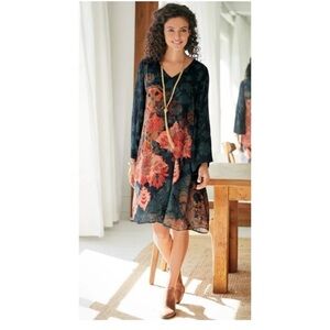 SOFT SURROUNDINGS Santa Caterina Long Sleeve Dress Size Small NWT